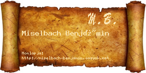 Miselbach Benjámin névjegykártya